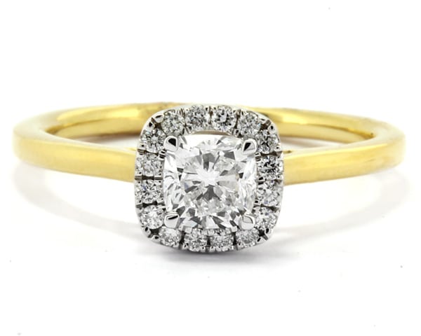 0 70 Carat Cushion Cut Diamond Halo Engagement Ring Hd086 Ireland